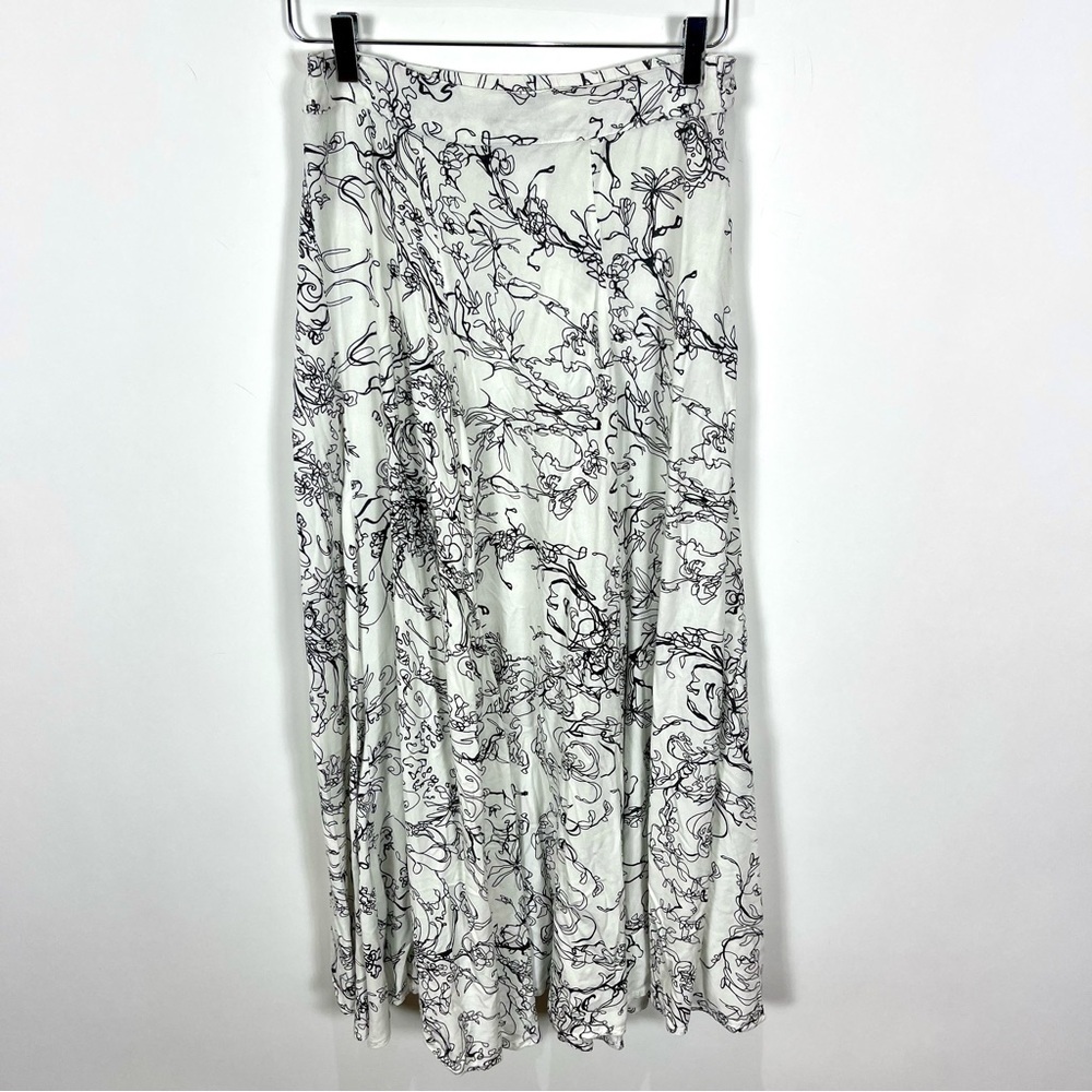 Soft Surroundings abstract flower design midi skirt